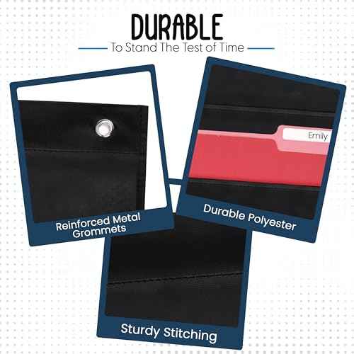 Essex Wares - 7 Pocket File Pocket Chart, Black, Tall - Versatile Wall Hanging File Folder Organizer for Classroom, Office, Home, and More - Wall Folder Organizer - 7 Pockets