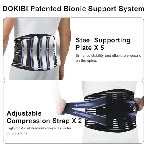 Back Brace for Lower Back Pain Relief,Lumbar Waist Support for women,Lower Back with 3D Lumbar Pad for Work Sports Sciatica, Scoliosis(Black，L)