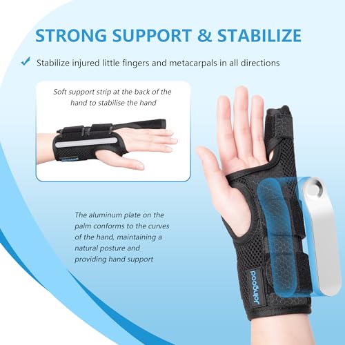 Pinky Finger Splint, Finger Splint for Pinky, Broken Pinky Finger Brace, Little Finger Splint, Metacarpal Finger Splint Hand Brace for Trigger Finger, Arthritis, Pinky Splint Left Hand, S
