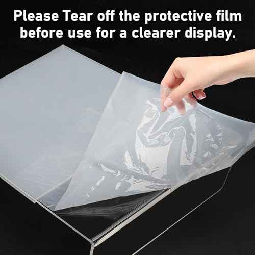 Acrylic Sign Holder 8.5x11 Inches, 10 Pack Clear Plastic Table Flyer Display Stand, L-Shape Vertical Menu Paper Holder Stand, Clear Picture Photo Flyer Display Stand for Restaurants, Store Fair,Office