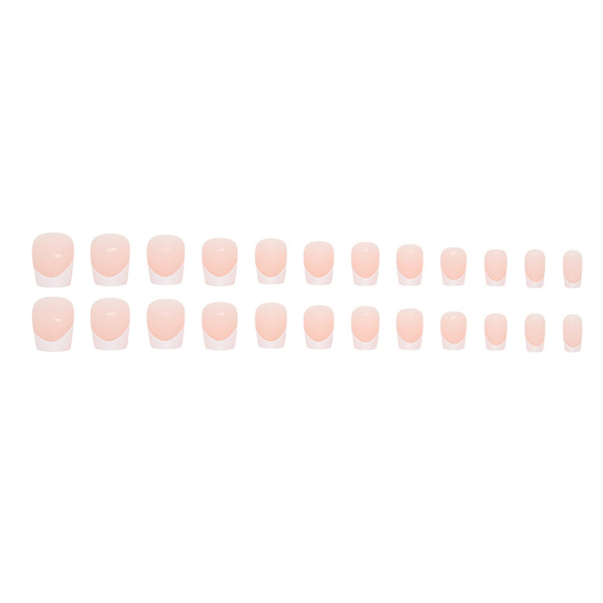 MABKJLF Extra Short Square French Tip Fake Nails White Full Cover Glue on False Cute Acrylic Press on Handmade Stick on Artificial Nails for Women Girls 24Pcs