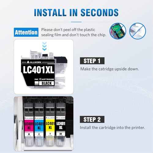 LC401XL LC401 MFC-J1010DW Ink Cartridges for Brother Printer LC 401XL Ink Cartridge Compatible for Brother MFC J1010DW MFC-J1170DW MFC-J1800DW MFC-J1012DW Series Printer (5 Packs) High Yield