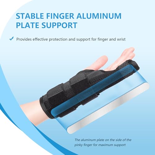 Pinky Finger Splint, Finger Splint for Pinky, Broken Pinky Finger Brace, Little Finger Splint, Metacarpal Finger Splint Hand Brace for Trigger Finger, Arthritis, Pinky Splint Left Hand, S