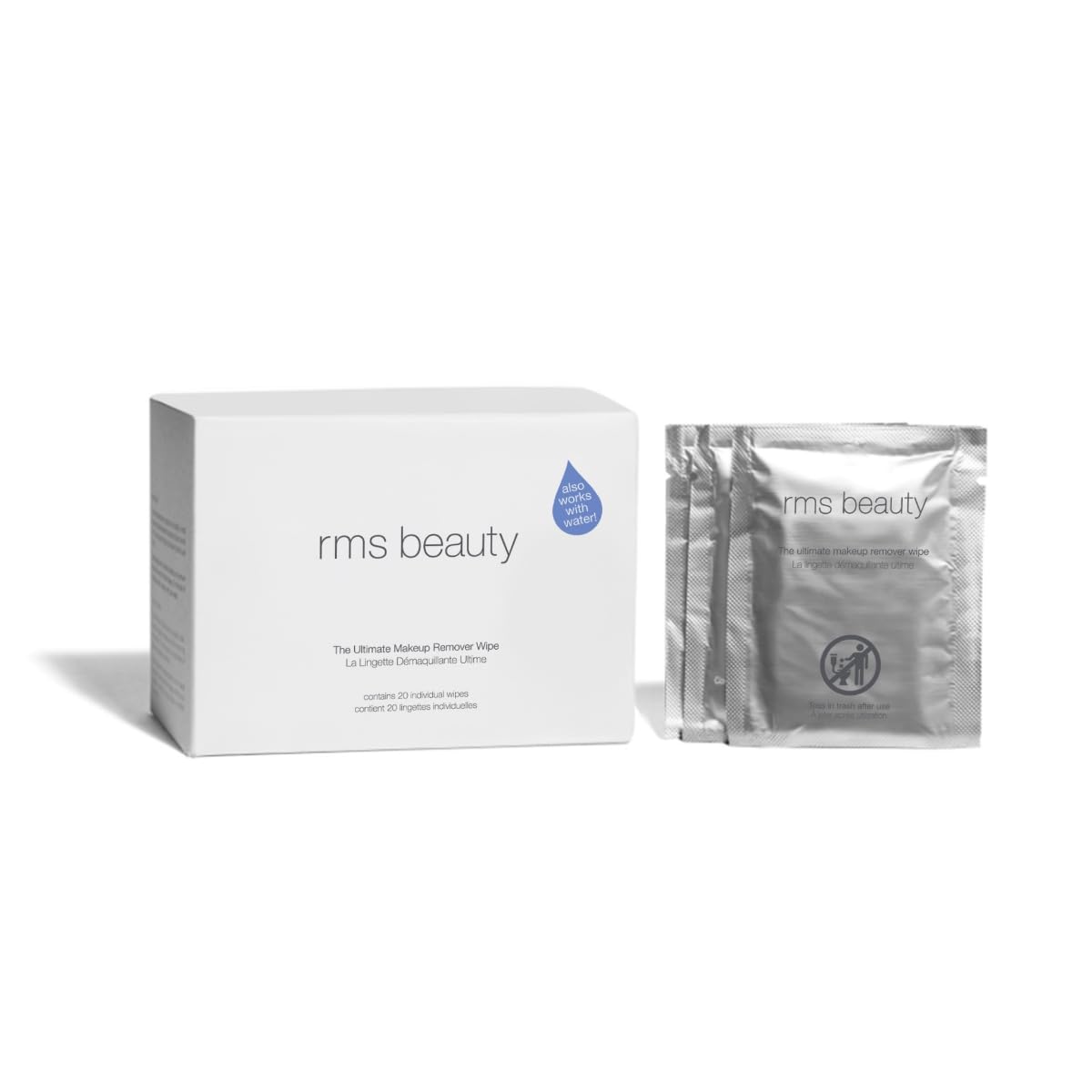 RMS Beauty Makeup Remover Wipes Gentle Hypoallergenic Facial Cleansing Towelettes with Nourishing Ingredients Effective for All Skin Types Travel-Friendly 30 Count Pack