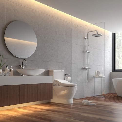 SmartBidet® SB-2400 Advanced Electric Smart Bidet Slim Profile Seat in Elongated White with Remote Control, LED Night Light, Stainless Steel Nozzle, Heated Seat, Warm Dryer
