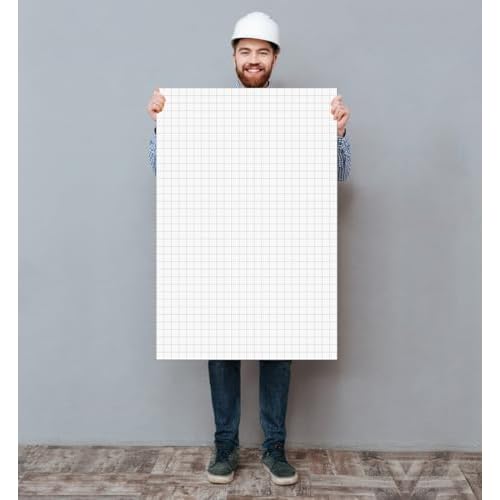 (2-Pack) Graph Paper Pad - 24" x 36" Large Graph Paper, 50 Sheets/100 Pages, 4"x4" Ruled Grid Paper for Engineer Architect Designer Mathematician Draftsmen Sketch House Commercial