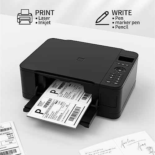 Coopaty Half Sheet Shipping Labels 8.5" x 5.5" Sticker Labels for Laser & Ink Jet Printers, 2 Per Page Self Adhesive Mailing Labels for Packages (500 Sheets, 1000 Labels)