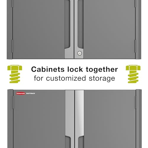 Rubbermaid FastTrack 2 -Door Tall Cabinet, Storage Cabinet, Garage Storage Systems, Garage Organization