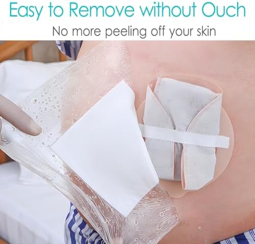Ostomy Shower Cover Waterproof Ostomy Bag Covers Shower Guard Stoma Shower Shields Colostomy Bathing Bags Shower Protector Adhesive Bandage with Non-Stick Pad for Showering 10"x10" 25 Pcs