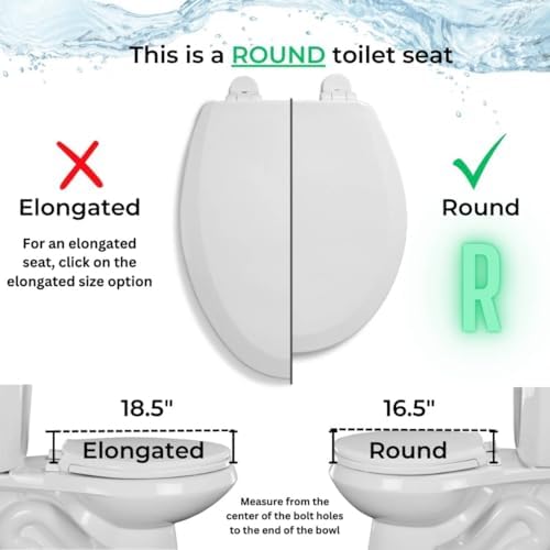 Centoco 3 inch Raised Toilet Seat for Seniors, Round, Closed Front With Cover, Plastic, Made in the USA, 3L440STS-001, White