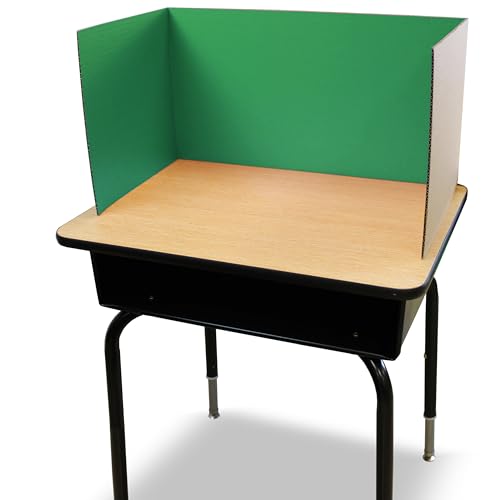 Flipside Products 24 Pack Green Study Carrel, 12¡±x48¡± Privacy Boards, Student Privacy and Focus Booth for The Classroom, Desk Divider Cubby for Tests, Made in USA