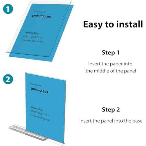 newnewshow 4x6 Inch Clear Acrylic Sign Holder, Display Stand, Plastic Card Holder for Business, Office, Retail (4x6 Inch 3 Pack)