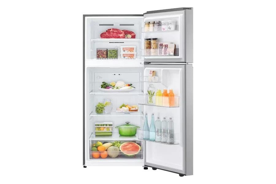 LG 28-Inch Freestanding Top-Freezer Refrigerator with 18 cu ft Capacity, 2 Glass Shelves, Gallon Door Bins, Multi-Air Flow System, Garage-Ready, Ice Maker Ready