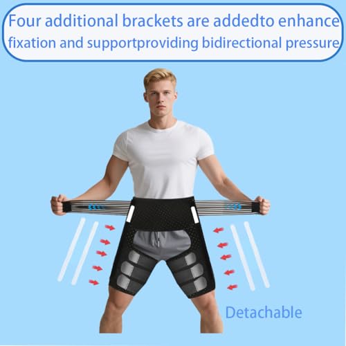 Thigh Compression Sleeve | Hip Sciatica Pain Relief Device Brace | Hamstring & Groin Compression Sleeve Wrap for Sciatic Nerve Relief | Hip Support Brace for Women & Men (1, XX-Large)