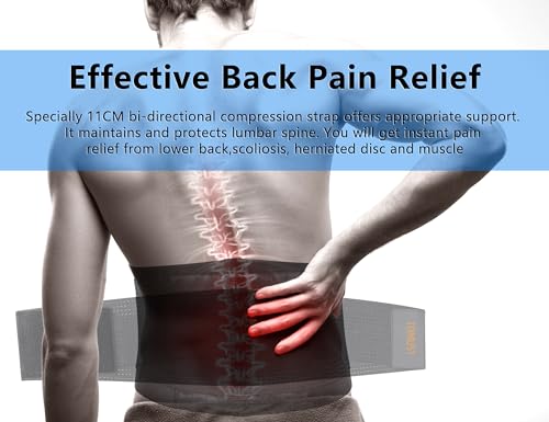 Back Brace - Breathable Waist Belt Lumbar Support for Lower Back Pain Relief, Recovery, Sciatica, Scoliosis, Herniated Disc, Lifting, With Dual Adjustable Straps for Men/Women, S