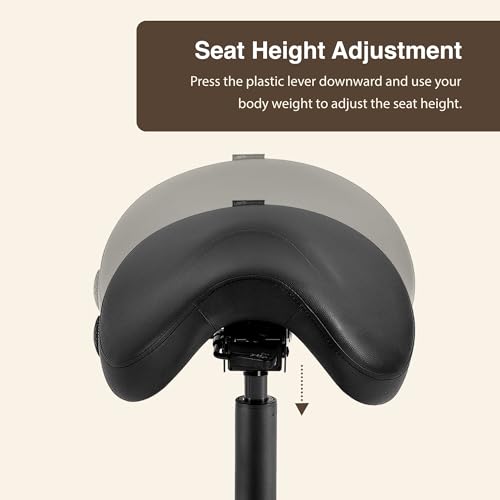 DR.LOMILOMI Premium Multifunctional Ergonomic Saddle Chair 507 INOA for Hygienic Clinic, Spa, Massage, and Dental Hygienist - Rolling Swivel Stool (Black, Standard 507)