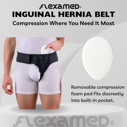 Right Side Inguinal Hernia Groin Belt Black (L 38-42)