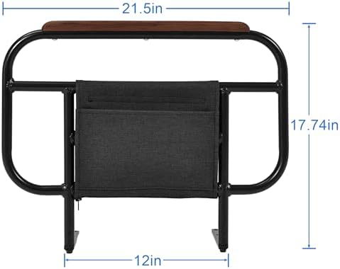 Bed Side Rail for Adjustable Bed, Screw Into Wooden Board Only, 17 inch Height for Mattress Less Than 10 Inches, 1 pc