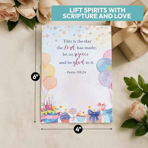 30 Pack Religious Birthday Cards with Envelopes and Stickers ? 4 x 6 in, Inspirational Christian Birthday Cards Bulk Boxed Set with Bible Verses and Greetings Inside for Women, Men, Kids