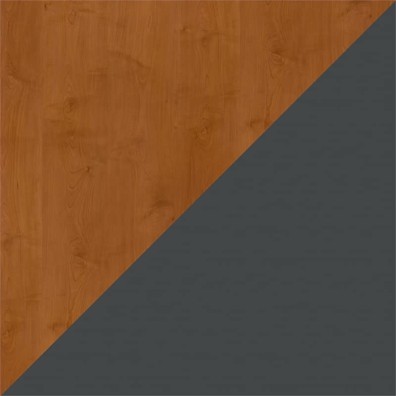 Bush Business Furniture Series A 36W Desk in Natural Cherry and Slate, Compact Workstation for Home or Office, Small Desktop Solution for Limited Workspace