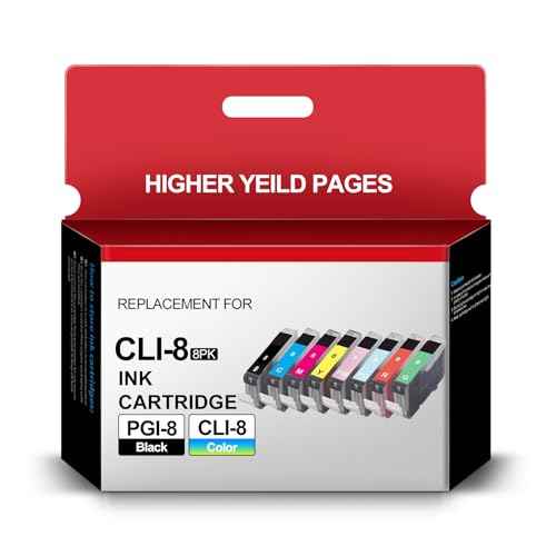 CLI-8 Ink Cartridges 8-Pack Replacement for Canon CLI 8 cli8 Ink Cartridges Combo Pack Compatible for Pixma Pro9000 and Pro9000 Mark II Printer (1BK 1C 1M 1Y 1PC 1PM 1R 1G)