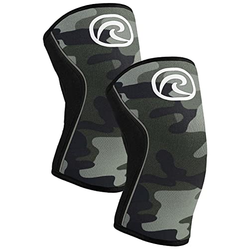 Rehband 7mm Power Max Knee Compression Sleeve for Strength Sports, Competition Grade, Neoprene Knee Sleeves for Bodybuilding & Heavy Powerlifting, Colour:Camo - 1 Pair, Size:X-Large