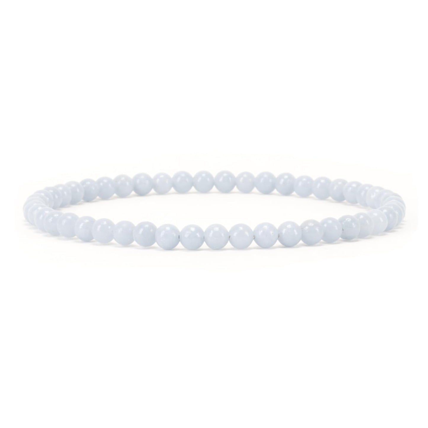 Cherry Tree Collection - Small, Medium, Large Sizes - Gemstone Beaded Bracelets For Women and Men - 4mm Round Beads (Angelite, Medium)