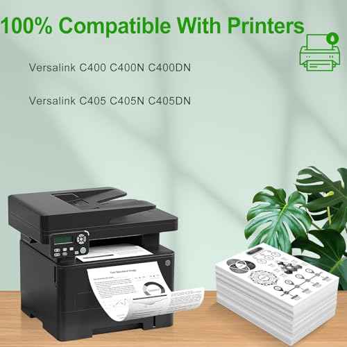 C400 C405 Toner 106R03512 106R03513 106R03514 106R03515 Toner Cartridge Replacement for Xerox VersaLink C400 C405 C400D C400DN MFP C405 C405N C405DN (4-Pack BCMY)