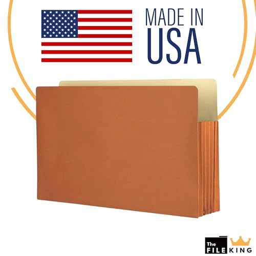 The File King Expanding Accordion File Folder - Legal Size | Box of 10 Redropes | 3.5¡± Expansion | Store and Organize Papers | Keep Records in One Place | Save Time Searching