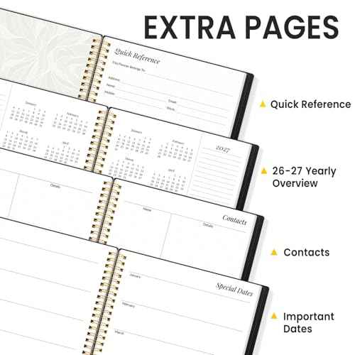 2026 Planner, Annecy Weekly £¦ Monthly Planner 2026, Jan. 2026 ? Dec. 2026, 8.5" x 11" Monthly Agenda Planner with Tabs, Waterproof Flexible Cover, Spiral Binding, Double-sided Pocket, Bookmark, Black
