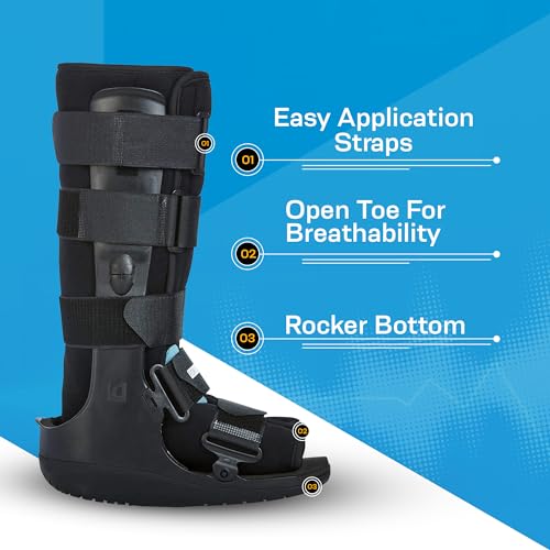 Ossur Formfit Walker Boot with Air - Medical Grade Immobilization for Strains, Sprains & Stable Fractures | Pneumatic Technology to Reduce Pain & Swelling | Breathable Material (High Top, Small)