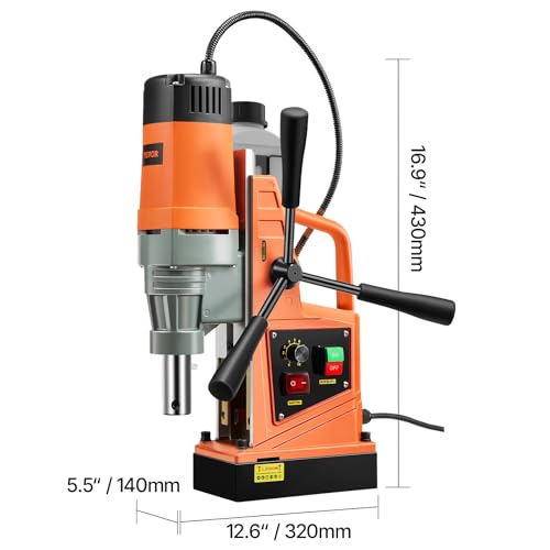 VEVOR Mag Drill Press, 1550W 2" Boring Diameter, 2922lbf Power Magnetic Drill, 500 PRM, 10-Speed, Electric Drilling Machine for Metal Surface, Industrial and Home Improvement