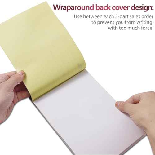 XKDOUS 2 Pack Invoice Book, 2-Part Carbonless, 5-9/16" x 8-7/16" Invoice Receipt Book for Small Business, 50 Sets per Book