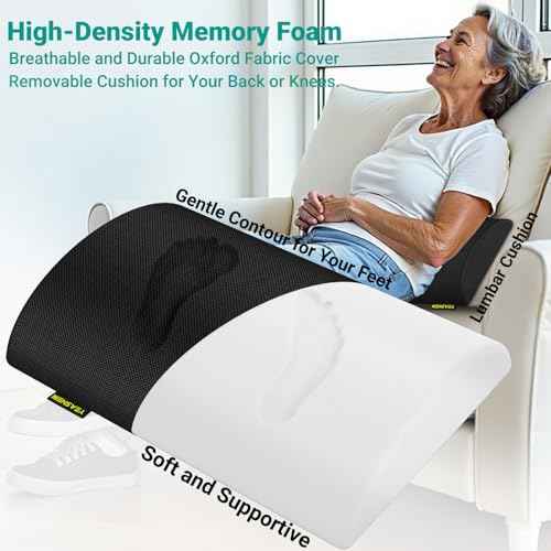 Adjustable Foot Rest for Under Desk at Work, Ergonomic Under Desk Footrest with 6 Positions, Foot Stools for Under Office Desk Chair, Leg Rest for Home, Car, Computer, Gaming Accessories