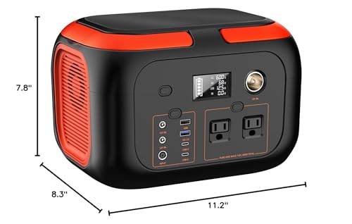 SinKeu Portable Power Station 600W, 296Wh/80000mAh Backup Lithium Battery Pack Bank, 110V Pure Sine Wave AC Outlet Solar Generator for Camping Emergency RV Outdoor Hurricane Supplies