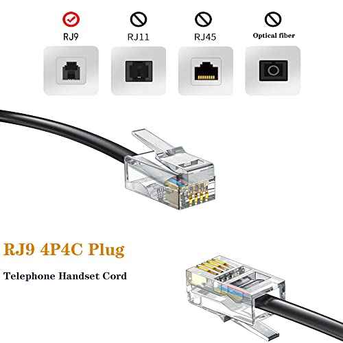 RJ9 4P4C Telephone Cord£¬Telephone Handset Cord,Coiled Wire 10 Pack 8Ft Uncoiled / 1.4Ft Coiled Landline Phone Handset Cable RJ9 4P4C Telephone Accessory -20 Pack