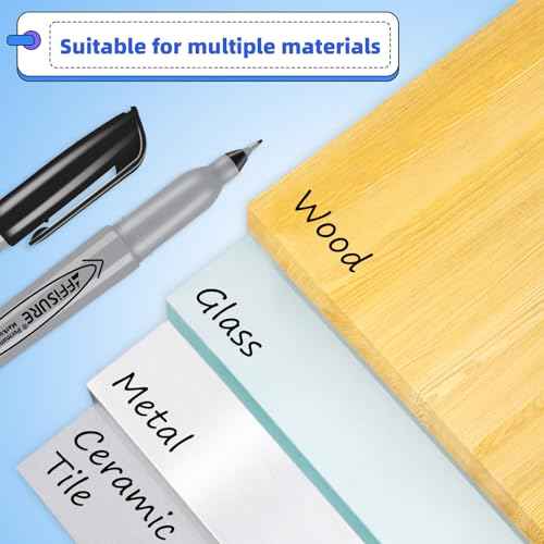 Permanent Markers, Ultra Fine Point, Black, 40 Count, 0.4mm, Fine tip permanent marker set, quick dry, waterproof, fading resists, durable, marks on paper, glass, ceramic, plastic, wood, rock, metal