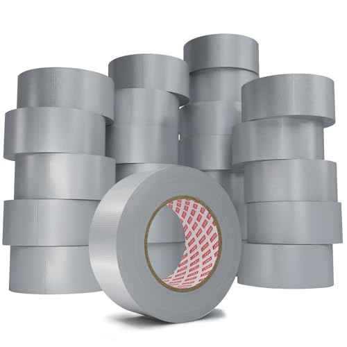 SWRT 24-Pack 9 Mil Silver Heavy Duty Duct Tape Strong Adhesive, 2 Inch x 720 Yd Duct Heavy Duty Waterproof All Weather Gray Duct Tape No Residue Sealing & Patching for Indoor&Outdoor Repair