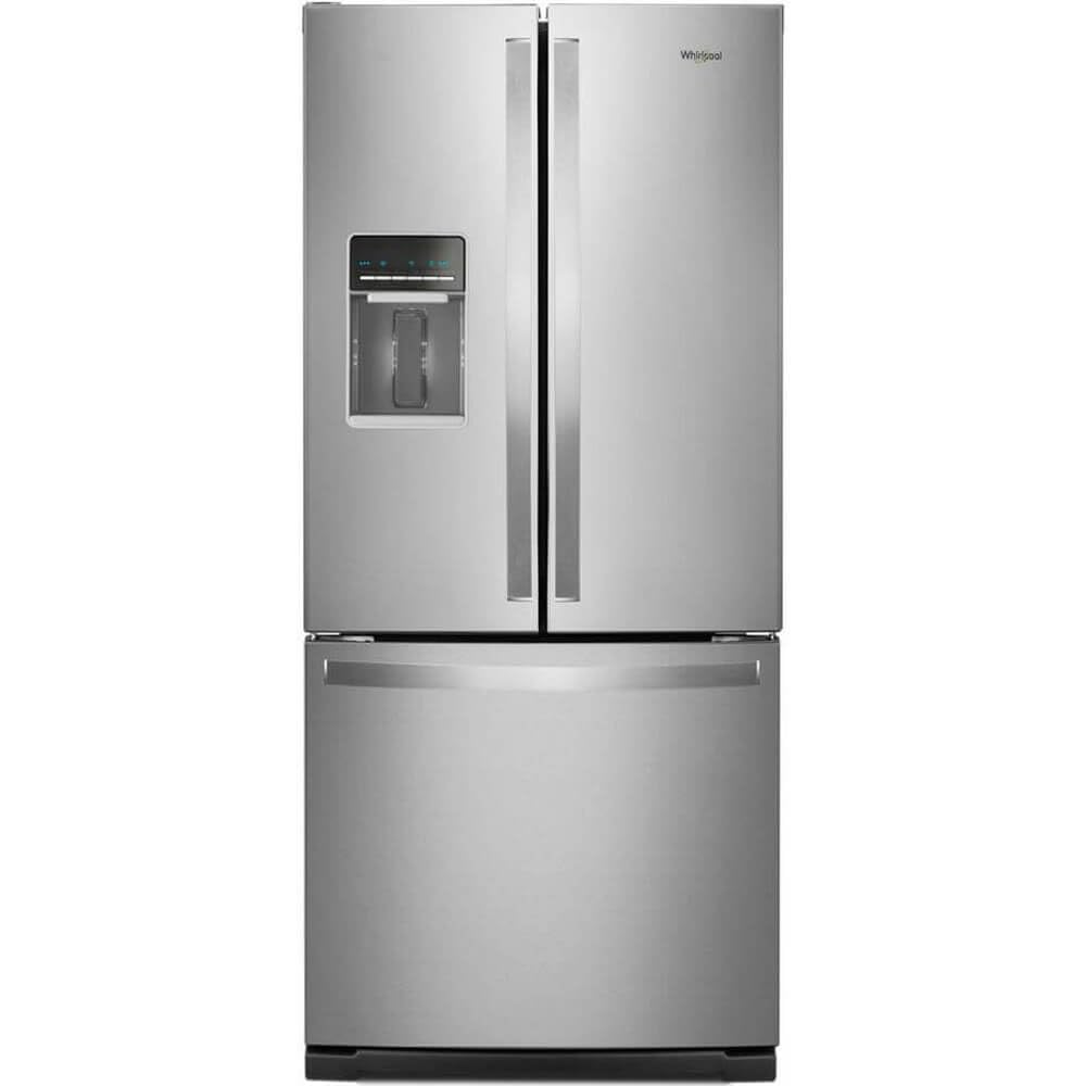 Whirlpool 30 Inch French Door Refrigerator with 19.7 Cu. Ft. Capacity, Internal Ice Maker, Water Dispenser, Spill-Proof Glass Shelves, EveryDrop® Filtration and Fast Cool: Stainless Steel