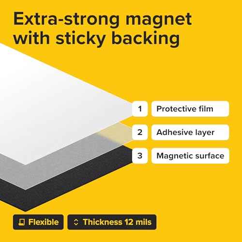 Strong Self-Stick Adhesive Magnetic Sheets 10 Pcs (4"x6"/10x15cm) ? Customizable Magnetic Paper for Photo, Magnet Stickers, Labels, Crafts; for Fridge, Lockers, Whiteboards, Office, Projects