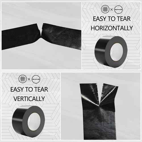 SWRT 9 Mil 2-Pack Black Heavy Duty Duct Tape Strong Adhesive, 2 in x 30 YD (Total 60YD) Duct Heavy Duty Waterproof All Weather Black Duct Tape No Residue Sealing & Patching for Indoor&Outdoor Repair
