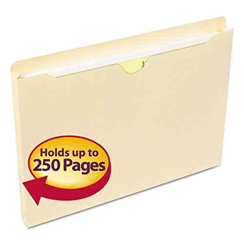 Smead File Jacket, Straight-Cut Tab, 1" Expansion, Letter Size, Manila, 50 per Box (75439)