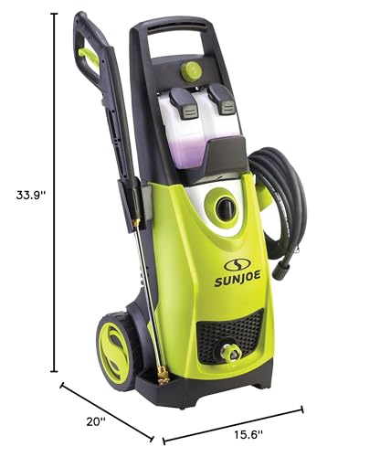 Sun Joe Electric Pressure Power Washer w/ Extension Spray Wand and Hose, 2030 PSI, 1.2 GPM, 14.5-Amp Motor - Heavy-Duty Cleaning Machine for Patios, Decks, Sidewalks & Cars, SPX3000-PK1