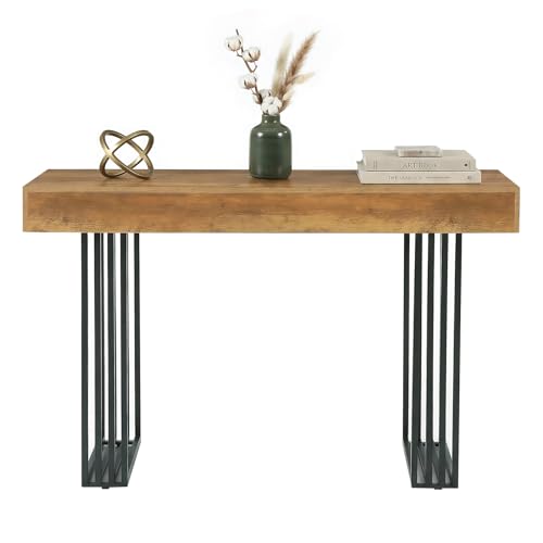 LITTLE TREE 63" Bar Table, Bar Height Table with 39.37" High Metal Frame, Industrial Counter Height Table for Coffee Shop, Bistro, Living Room (No Chair)