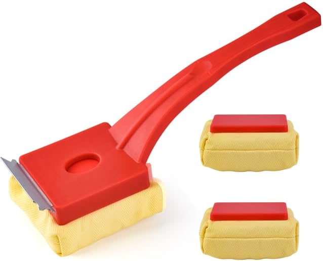 Grill Brush Bristle-Free â Steam Cleaning â Includes 2 Extra Brush Head â Heavy-Duty Barbecue Scraper,Red