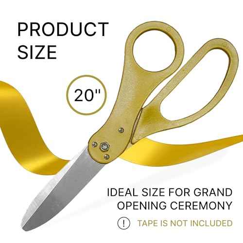 20 Inch Gold Ceremonial Ribbon Cutting Scissors ? Giant Shears Prop Big Scissors for Tape Cutting Ceremony Gold Large Shears Ribbon Trimming for Special Events Inaugurations and Ceremonies