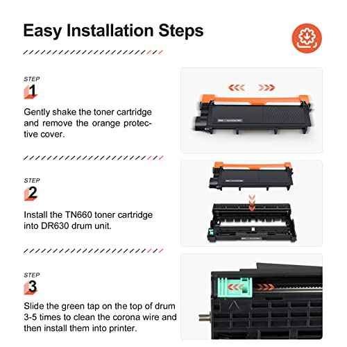 v4ink Compatible DR-630 TN-660 Toner Replacement for Brother DR630 Drum TN660 Toner Cartridge (1D + 2T Set) for Brother HL-L2300D L2320D HL-L2340DW L2360DW L2380DW MFC-L2700DW L2720DW L2740DW Printer