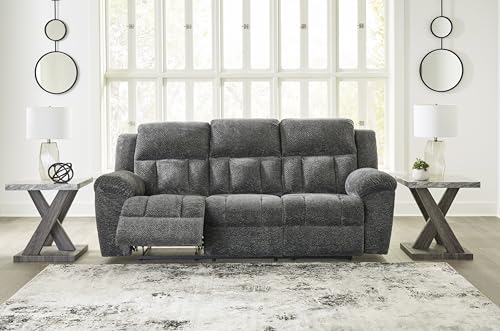 Signature Design by Ashley Frohn Contemporary Manual Reclining Sofa, Gray