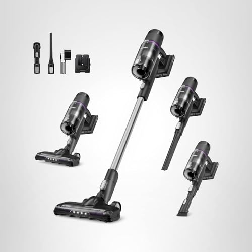 Eureka Cordless Vacuum Cleaner Lightweight, Stick Vacuum Rechargeable for Hardwood, Pet Hair, Black, ReactiClean 410