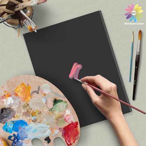 Mat Board Center, 12 Pack 16x20 Black Foam Boards, Acid Free Foam Core Board, 1/8 inch Thick